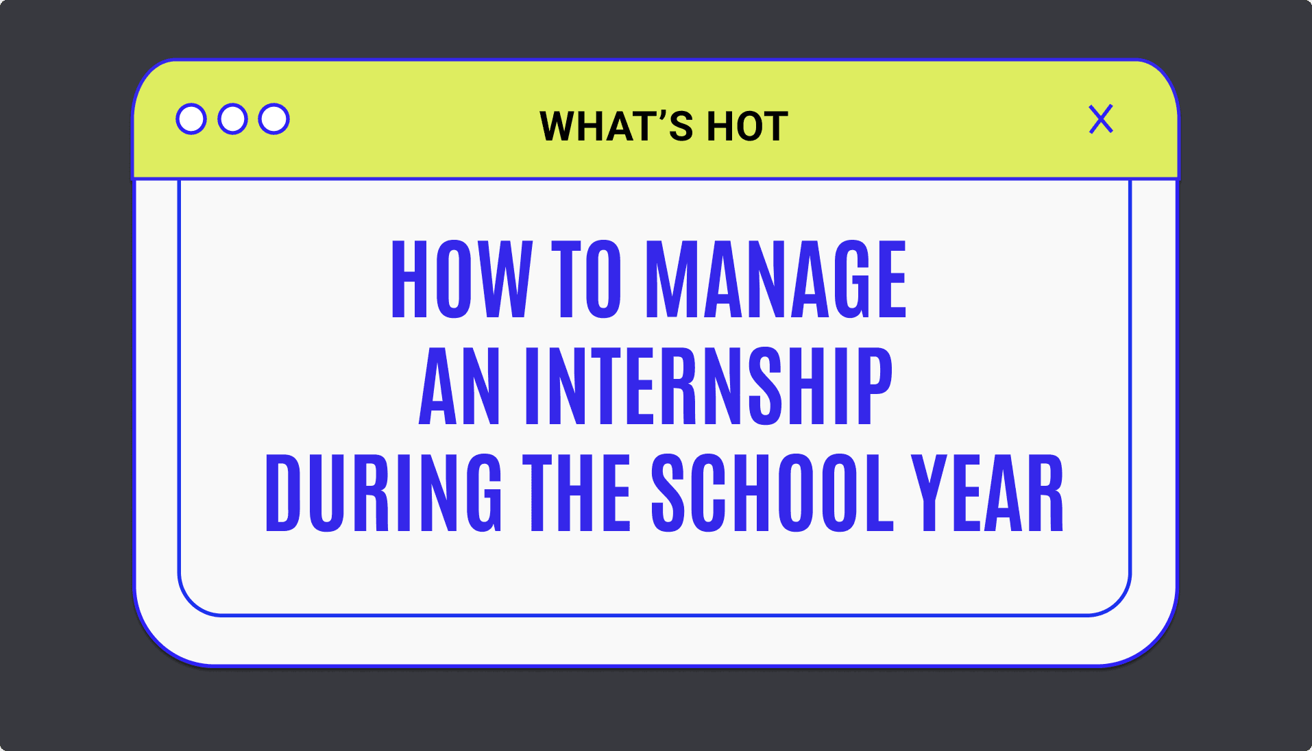internship during the school year