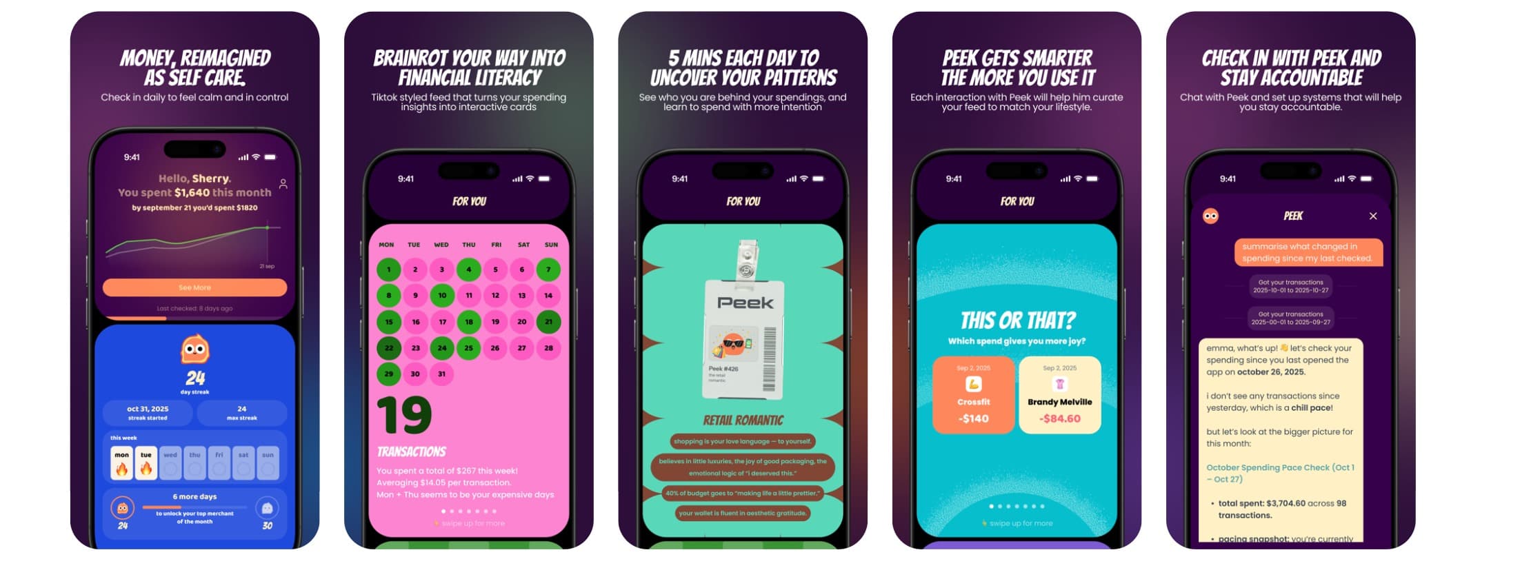Peek Money App background